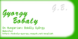 gyorgy bobaly business card