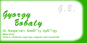 gyorgy bobaly business card